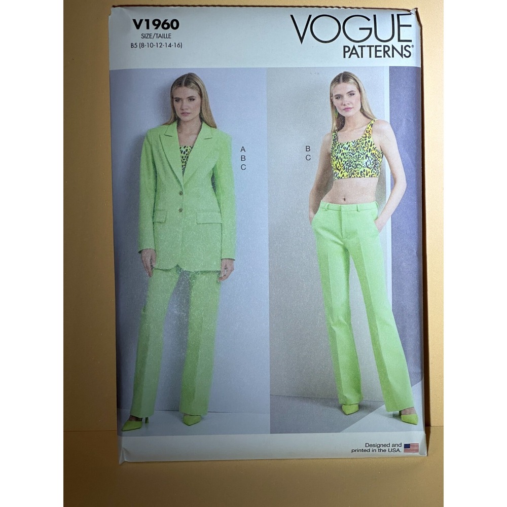 Vogue MISSES' JACKET, KNIT TOP & PANTS V1960 Size B5 (8 - 16)
